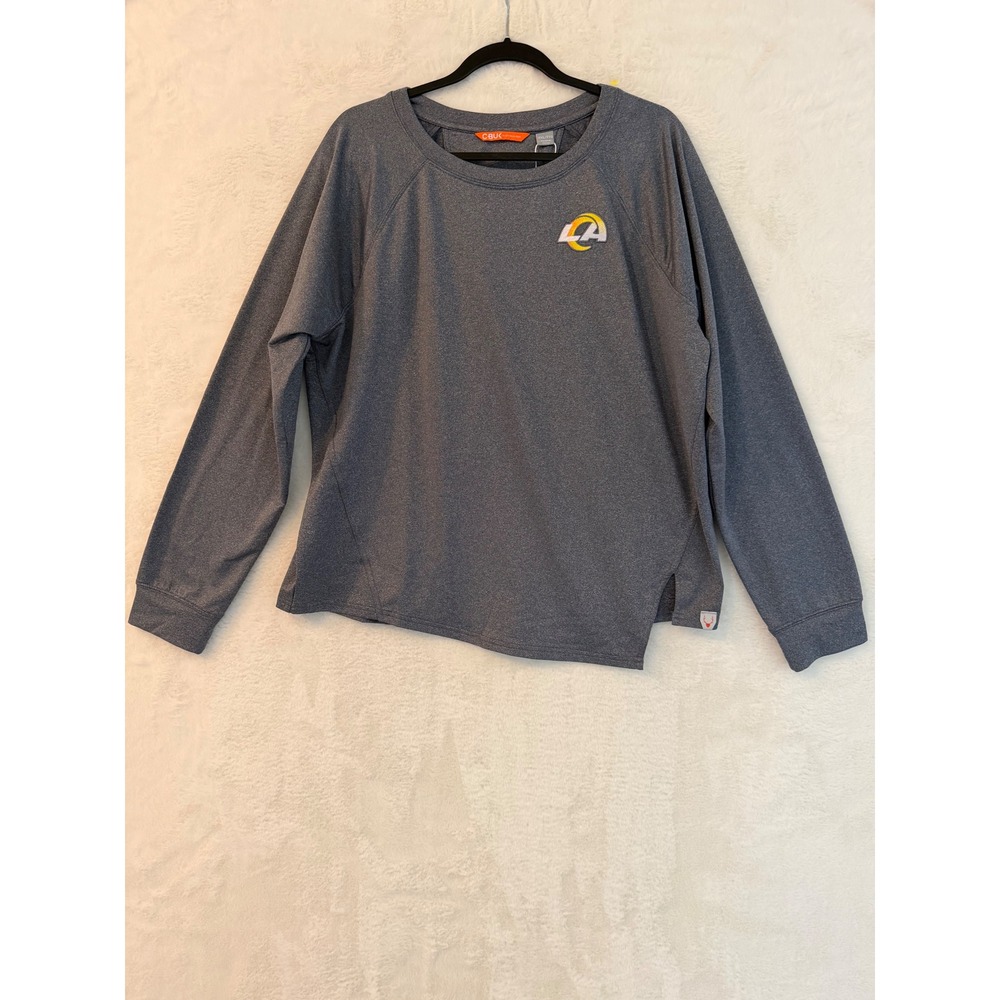 CBUK Cutter & Buck Los Angeles Rams Gray Pullover Long Sleeve Shirt XXL LBK00017